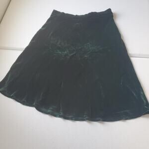 Y2K Gap Skirt Womens 4 Green Velvet A-Line Knee Length Fairy Grunge Whimsigoth